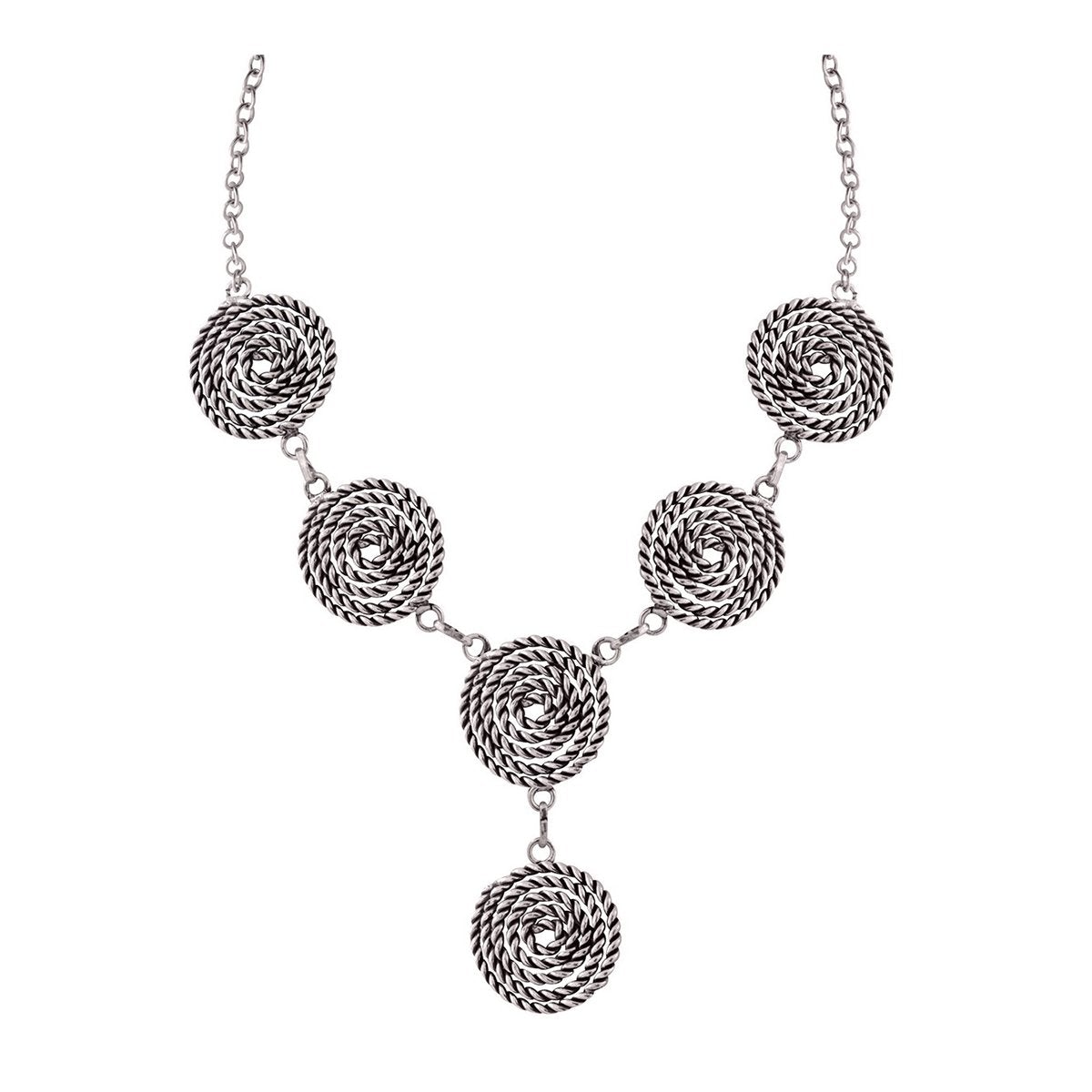Oxidised Tribal Rope Bohemian German Silver Necklace Earring Bracelet Secondary image