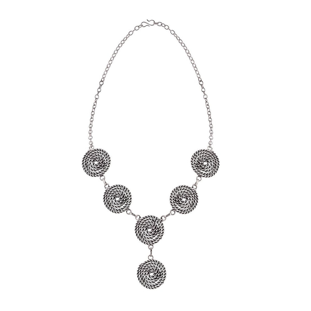 Oxidised Tribal Rope Bohemian German Silver Necklace Earring Bracelet