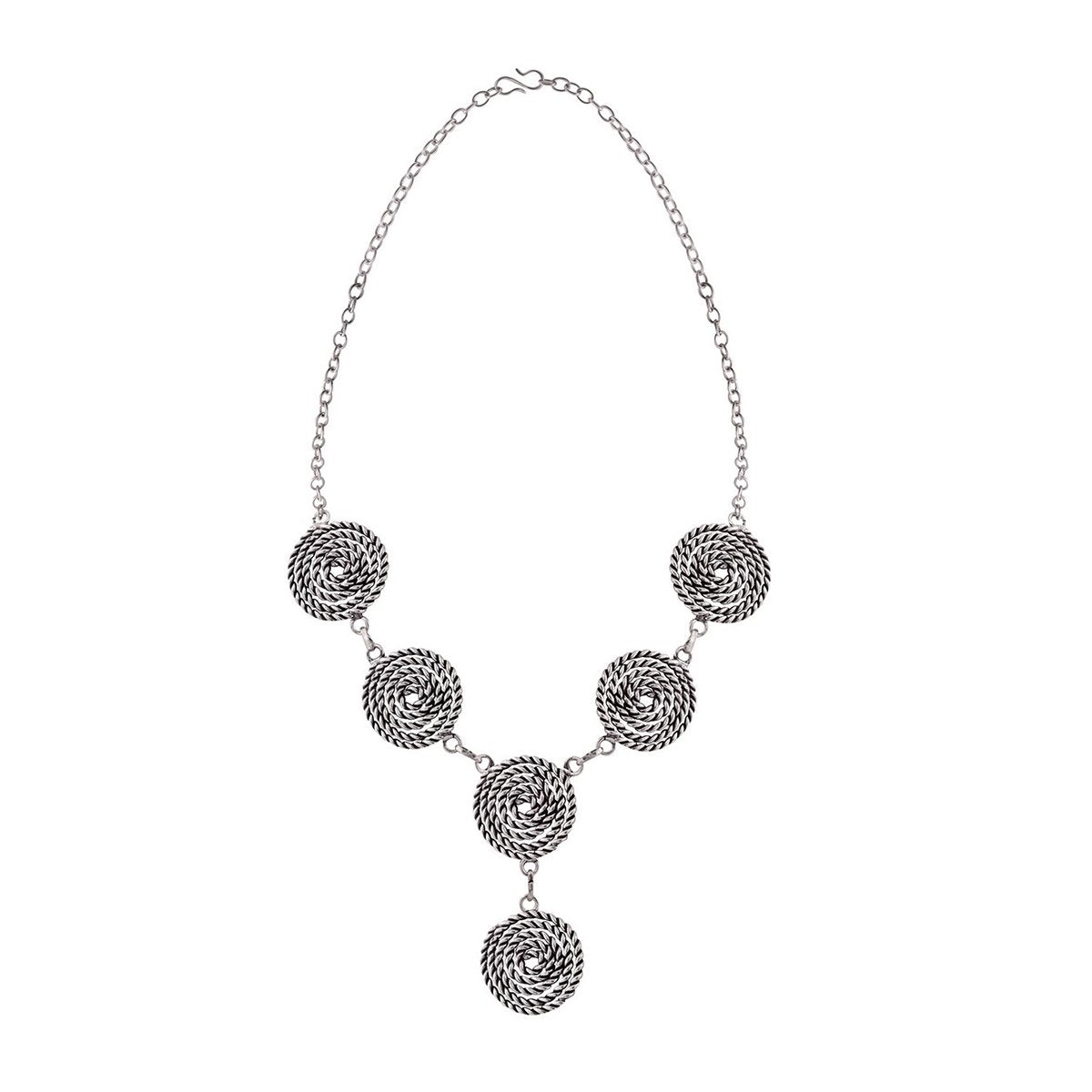 Oxidised Tribal Rope Bohemian German Silver Necklace Earring Bracelet