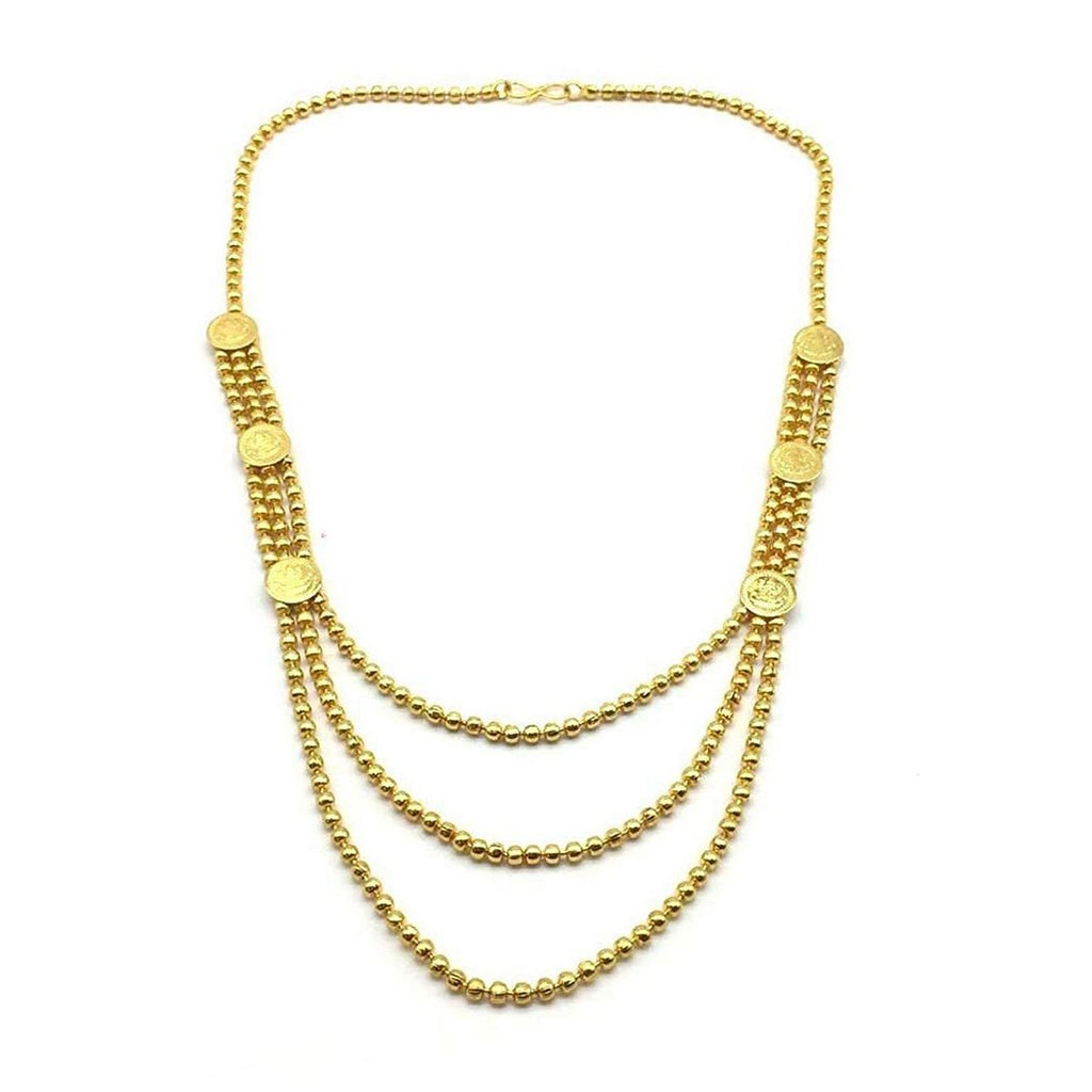 Lakshmi Coin Temple 22K Gold Brass Ball Chain Necklace Chain Bulk