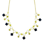 Delicate Black Charms 18K Gold Necklace Chain For Women Bulk