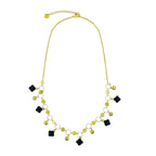 Delicate Black Charms 18K Gold Necklace Chain For Women Bulk