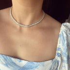 White 18K Gold Crystal Choker Adjustable Necklace Chain Women Bulk