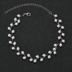 Pearl Link Chain Pearl Silver Plated Brass Choker Necklace Earring Set Girls Women