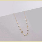 Round Star Gold Clover Stainless Steel Necklace Pendant Chain Bulk