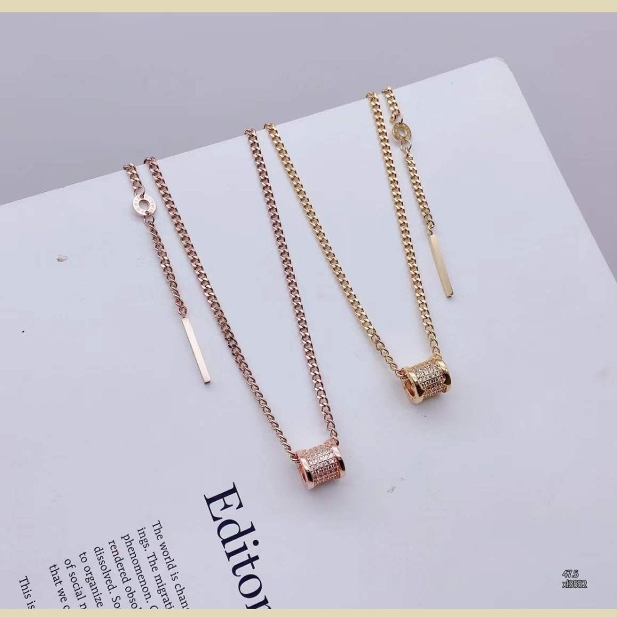 Slim Link CZ Rose Gold Stainless Steel Necklace Pendant Chain Bulk