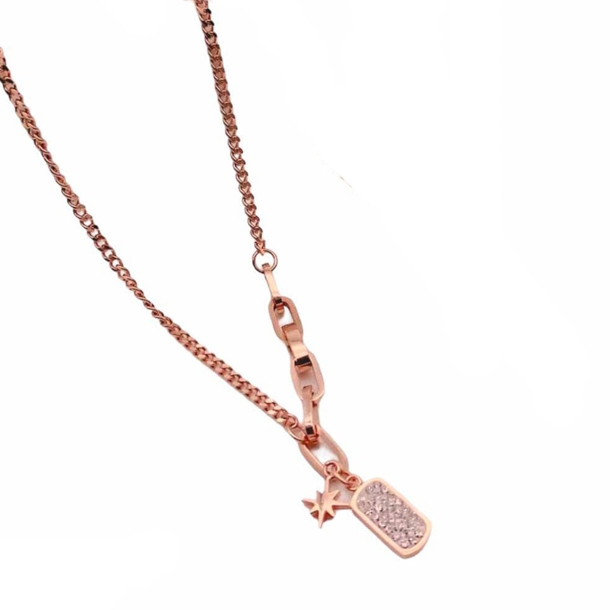 Star Slim Rose Gold Stainless Steel Necklace Pendant Chain Women Bulk Main image