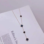 Clover Flower Rose Gold Stainless Steel Necklace Chain For Women Bulk