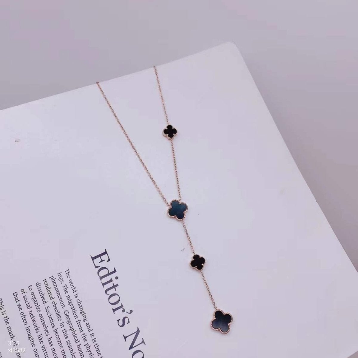 Clover Flower Rose Gold Stainless Steel Necklace Chain For Women Bulk