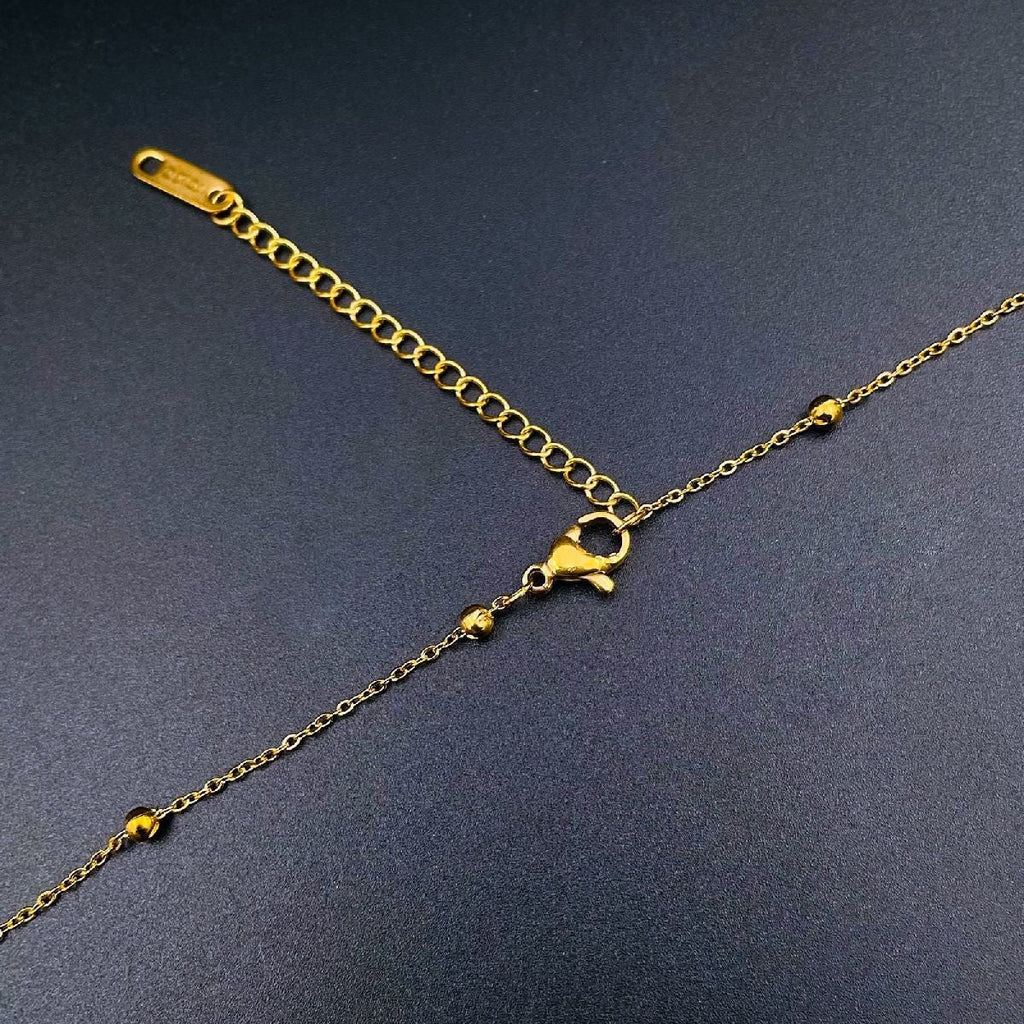 Clover Stainless Steel Gold White Black Necklace Pendant Chain Bulk