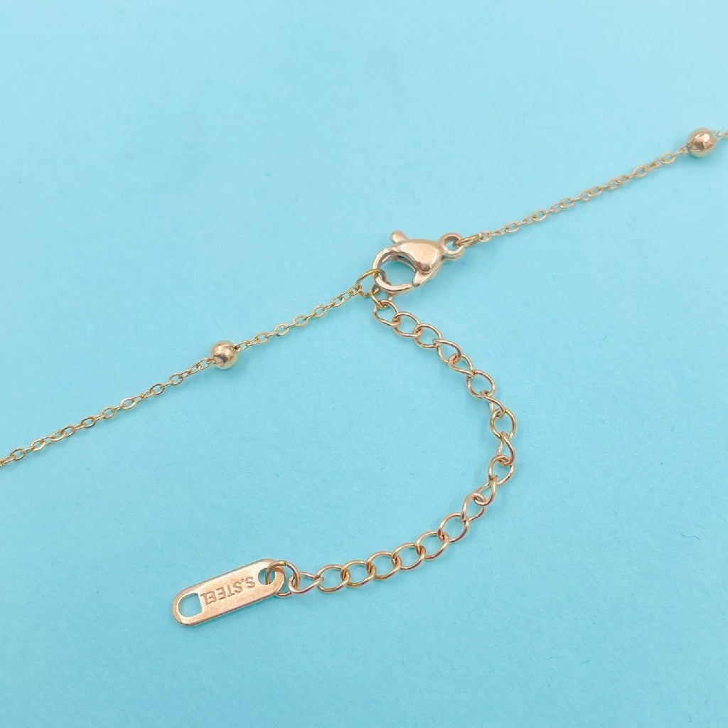 Clover Stainless Steel Rose Gold White Black Necklace Chain Women