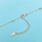 Clover Stainless Steel Rose Gold White Black Necklace Chain Women