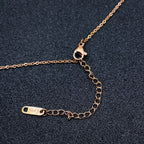 Roman Black White Rose Gold Stainless Steel Necklace Pendant Chain Women