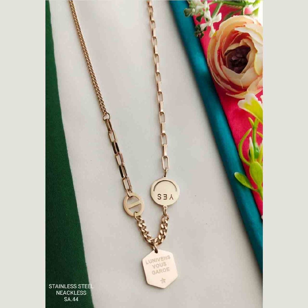 Lunivehs Vous Garoe Rose Gold Stainless Steel Necklace Pendant Chain Women Main image