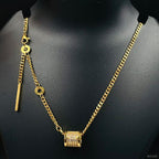 Stainless Steel Gold Plain Drum Necklace For Women Bulk