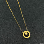 Stainless Steel Gold Roman Ring Necklace Pendant Chain For Women Bulk