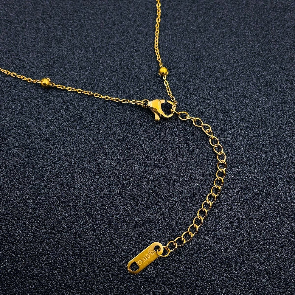 Stainless Steel Gold Roman Ring Necklace Pendant Chain For Women Bulk