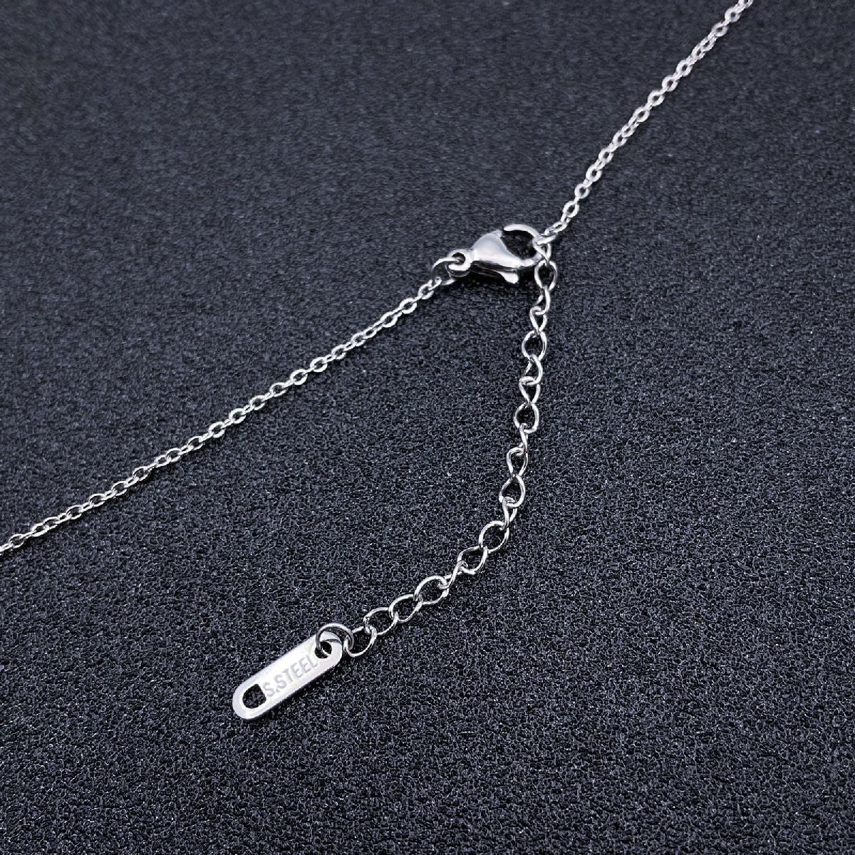 Stainless Steel Silver Cubic Zirconia Star Necklace Chain Women Bulk Secondary image