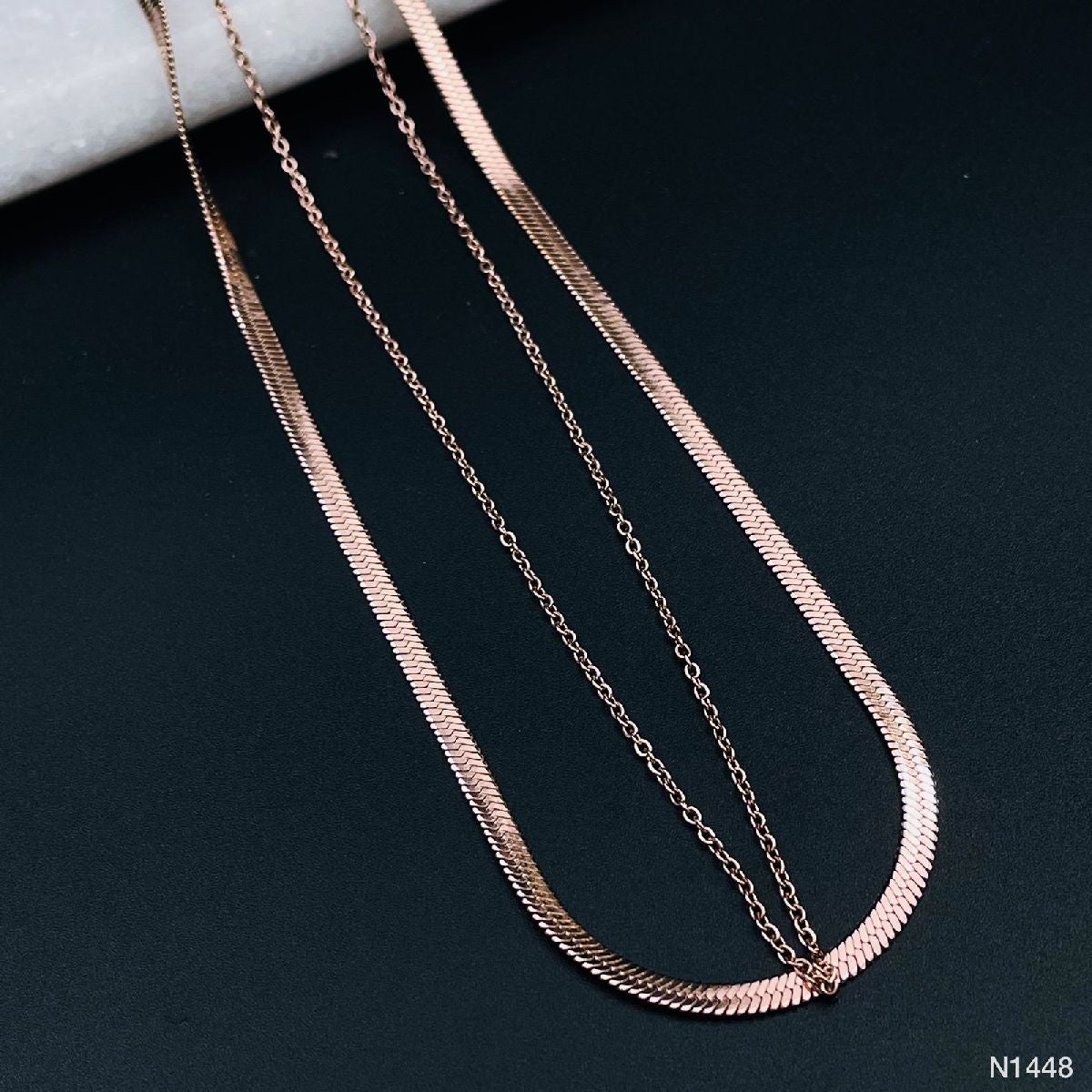 Stainless Steel Rose Gold Snake Link Chain Necklace For Women Bulk