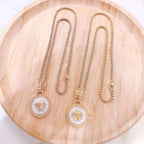 White Gold CZ Pendant Stainless Steel Necklace Chain Bulk