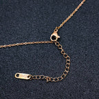 Crescent Moon Stainless Steel Rose Gold CZ Necklace Chain Bulk