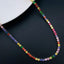 Rainbow Multi Color CZ Solitaire Tennis 18K Gold Necklace Chain Bulk