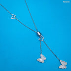 Stainless Steel Crystal Butterfly Necklace Chain For Women Gold Bulk