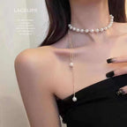 Stainless Steel Pearl Mala Necklace Chain For Women White Bulk