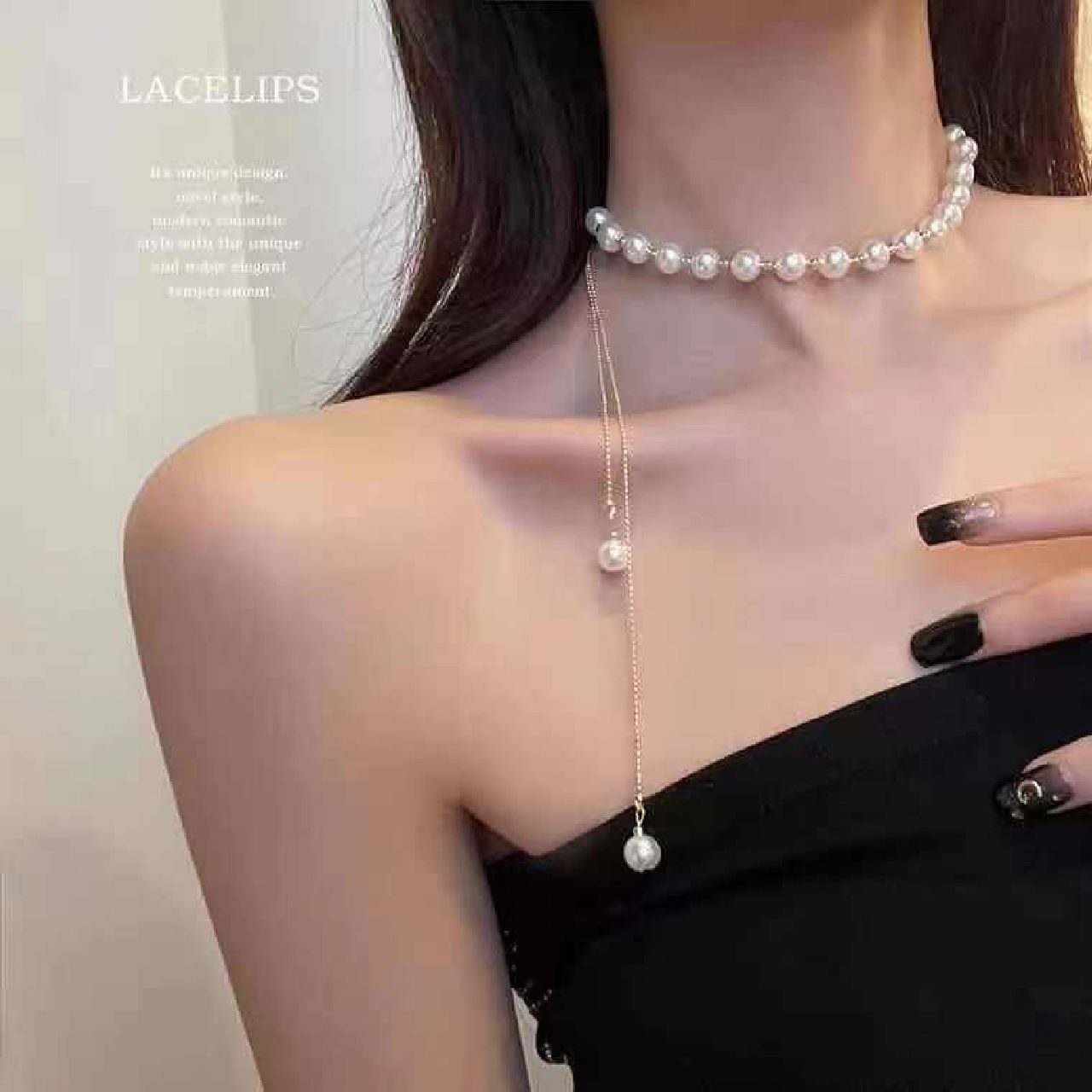 Stainless Steel Pearl Mala Necklace Chain For Women White Bulk
