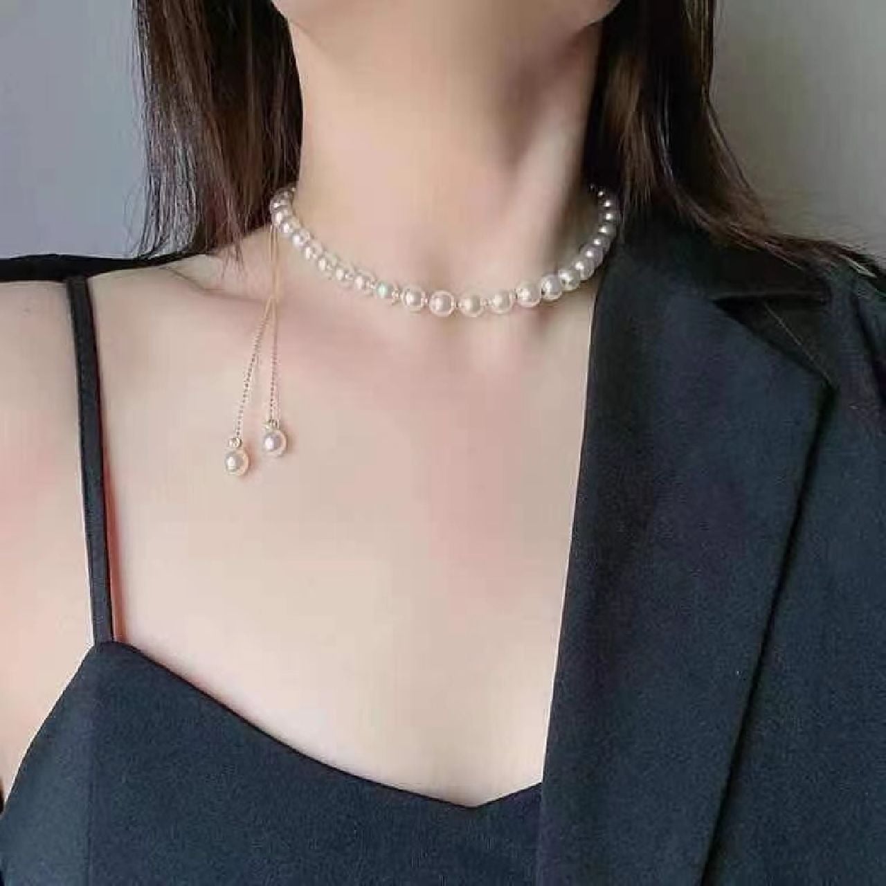 Stainless Steel Pearl Mala Necklace Chain For Women White Bulk