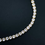 Cubic Zirconia Solitaire Tennis 18K Gold Necklace Chain for Women