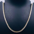 Cubic Zirconia Solitaire Tennis 18K Gold Necklace Chain for Women