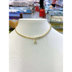 Copper Gold Cubic Zirconia Heart Choker Chain Necklace For Women Bulk