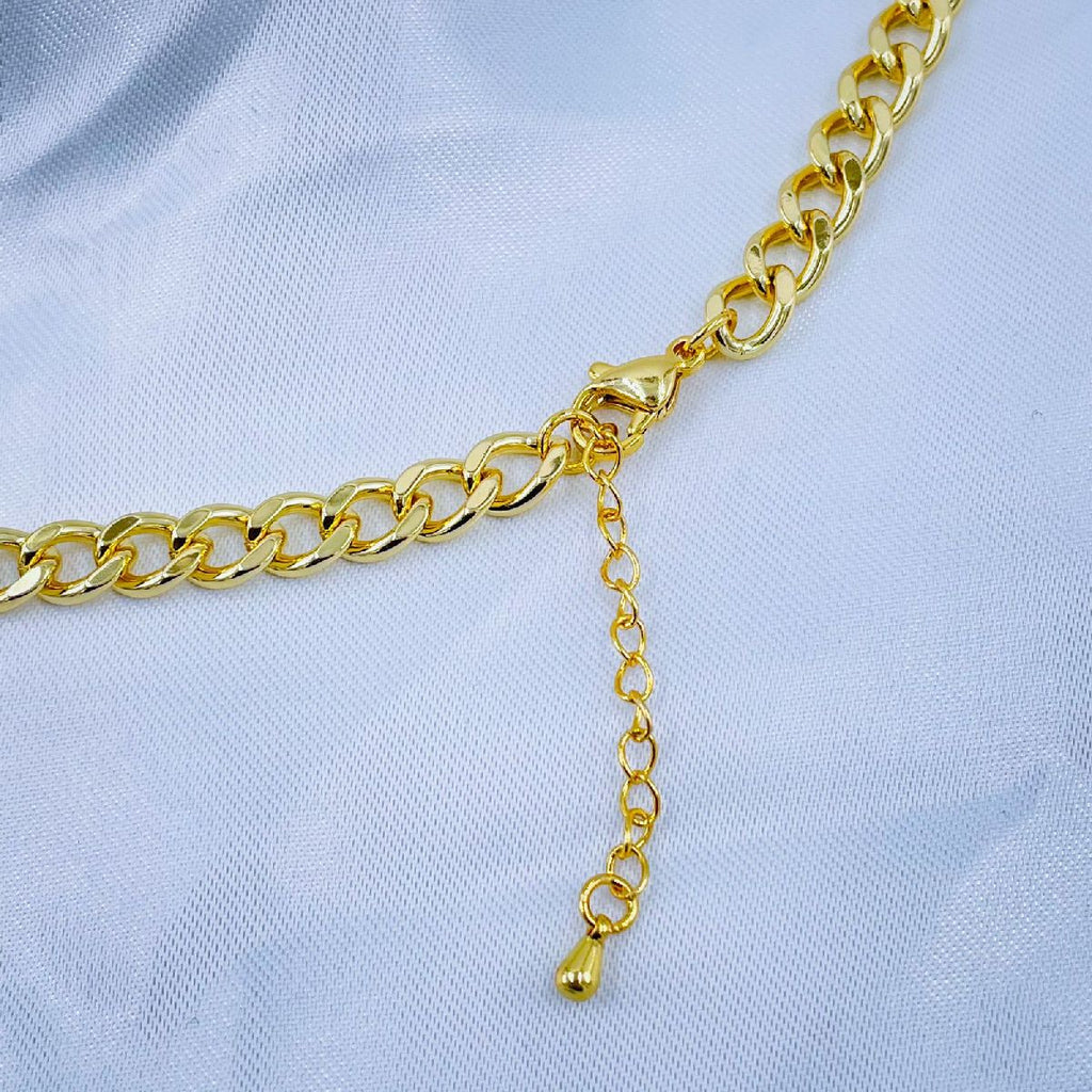 Copper Gold Cubic Zirconia Panther Curb Chain Necklace Women Bulk