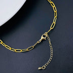Love Heart Cubic Zirconia 18K Gold Copper Links Chain Necklace Bulk