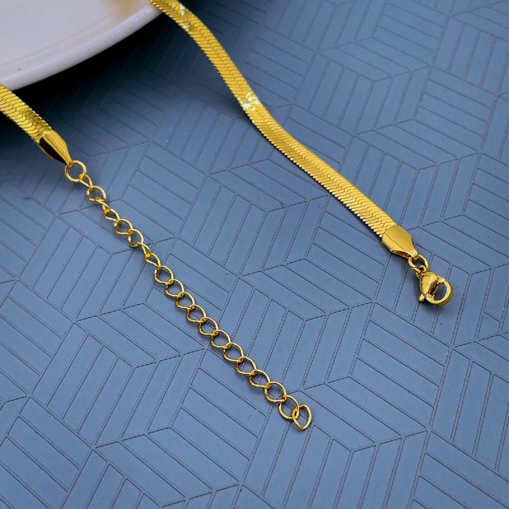 Snake Cubic Zirconia 18K Gold Stainless Steel Necklace Chain 18" Bulk