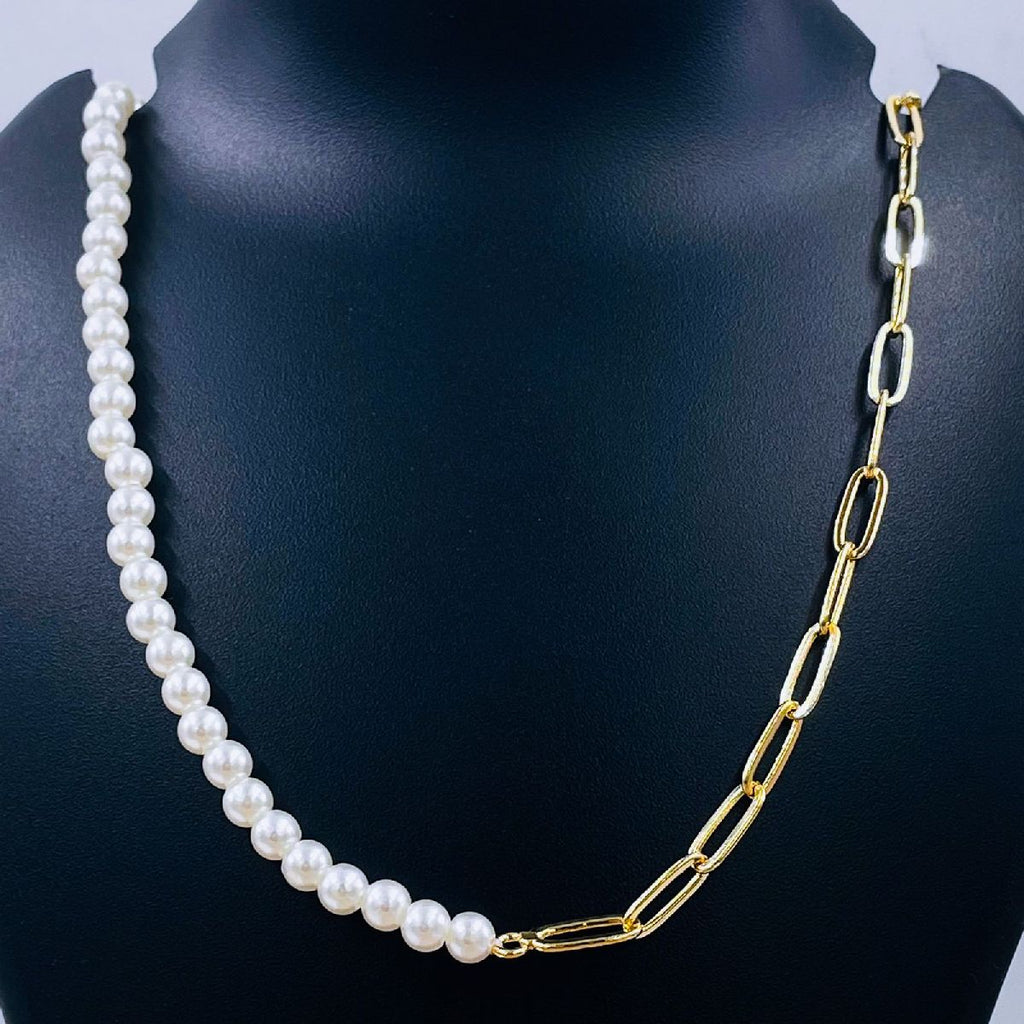 Pearl Paper Clip Links 18K Gold Copper Necklace Chain For Women Bulk