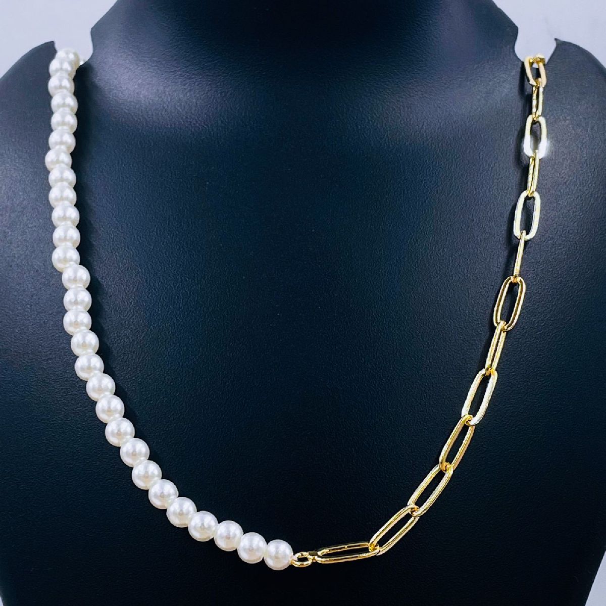 Pearl Paper Clip Links 18K Gold Copper Necklace Chain For Women Bulk