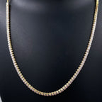 Dainty Solitaire Cubic Zirconia Gold Adjustable Necklace Chain Bulk