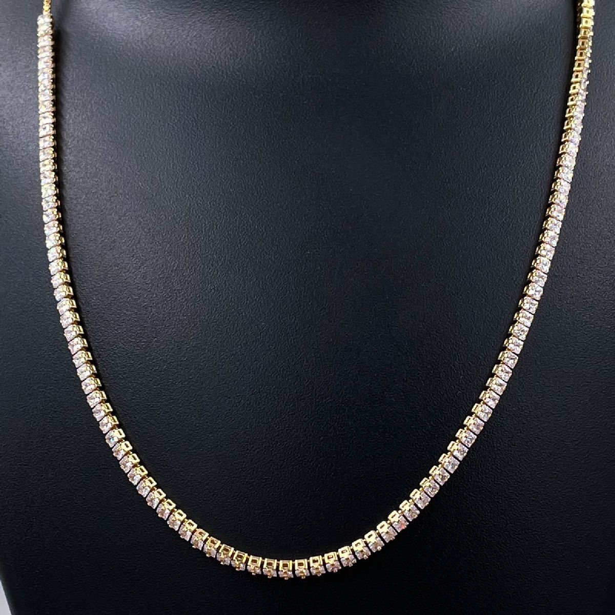 Dainty Solitaire Cubic Zirconia Gold Adjustable Necklace Chain Bulk