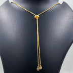 Dainty Solitaire Cubic Zirconia Gold Adjustable Necklace Chain Bulk