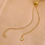 Dainty Solitaire Cubic Zirconia Gold Adjustable Necklace Chain Bulk