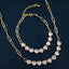 Bezel Set Heart Love CZ 18K Gold Necklace Bracelet Combo Set Bulk
