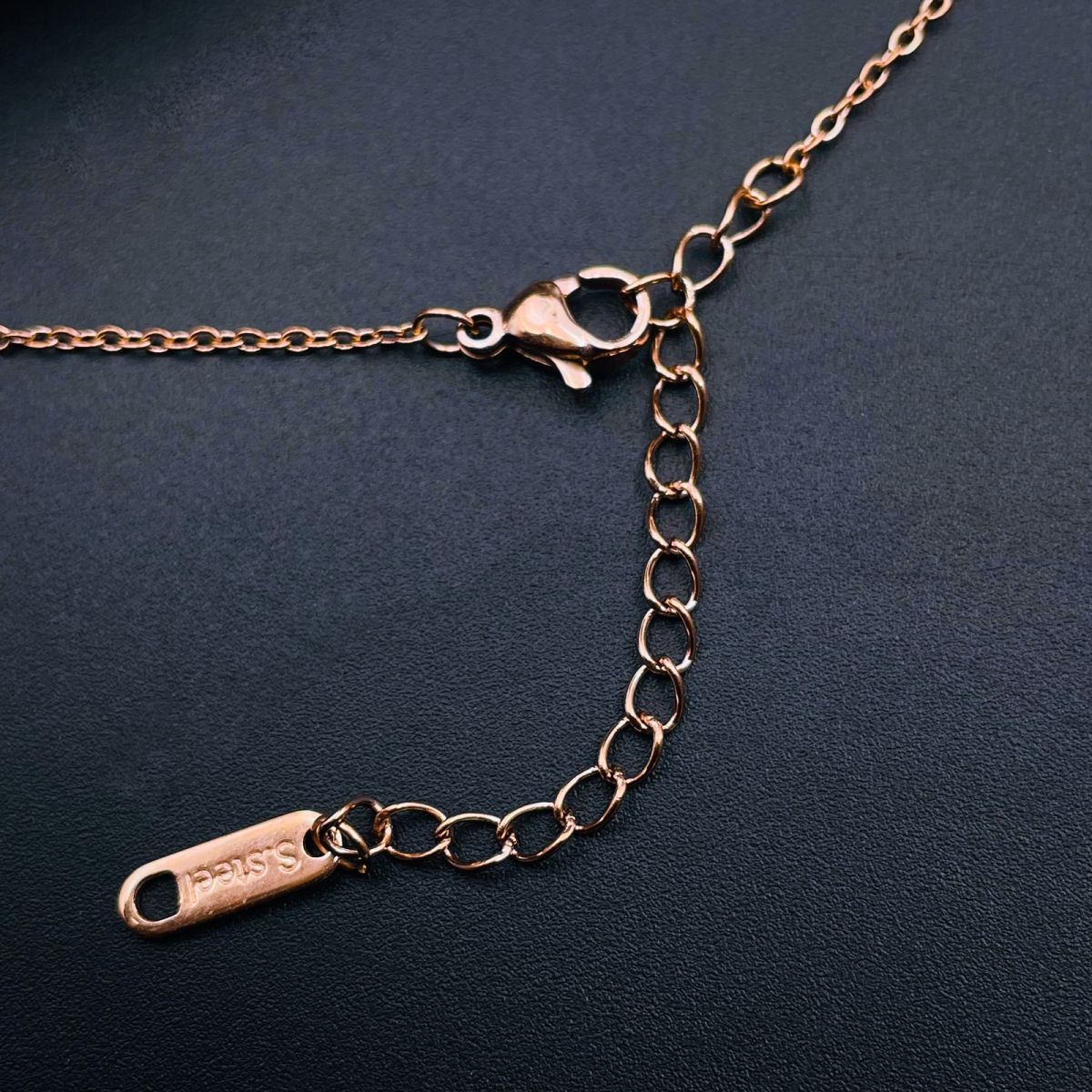 Black White Clover Flower Rose Gold Stainless Steel Y Necklace Bulk Secondary image