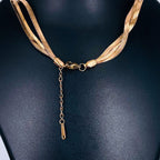 Triple Layer Smooth Snake Rose Gold Stainless Steel Chain Necklace for Women