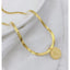 Coin Ginni Medallion 18K Gold Stainless Steel Snake Pendant Chain Necklace Women