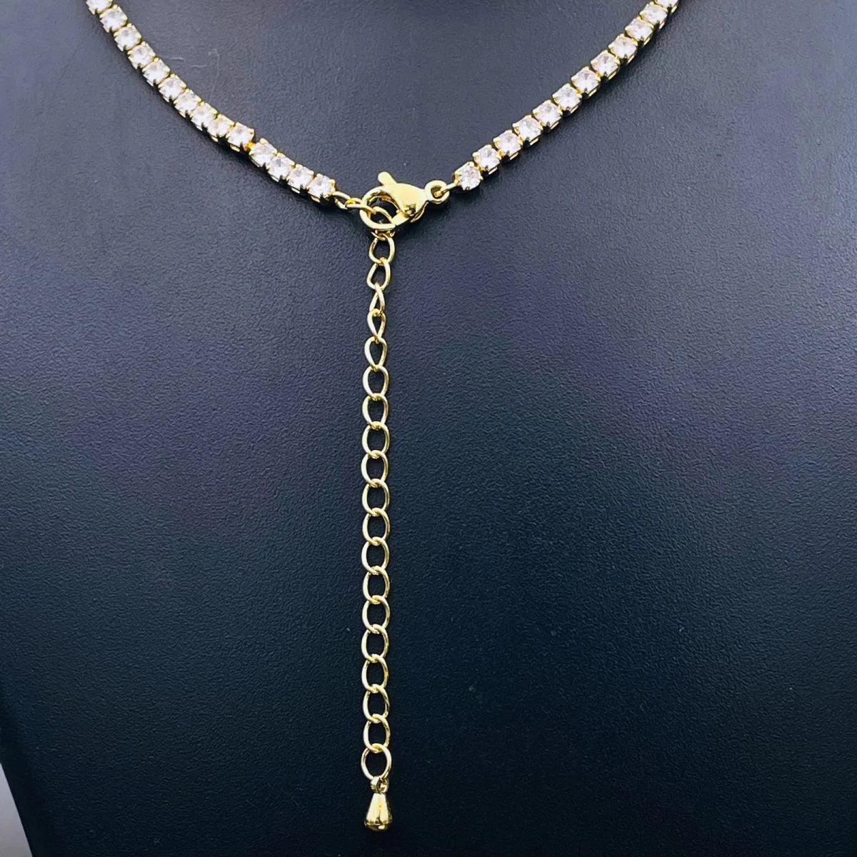 Green Flower Tennis Solitaire CZ 18K Gold Charms Necklace Bulk