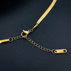 Black White Beads 18K Gold Stainless Steel Snake Chain Bracelet Bulk