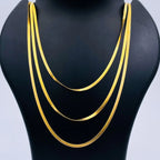 Triple Layer Smooth Snake 18K Gold Stainless Steel Chain Necklace Bulk