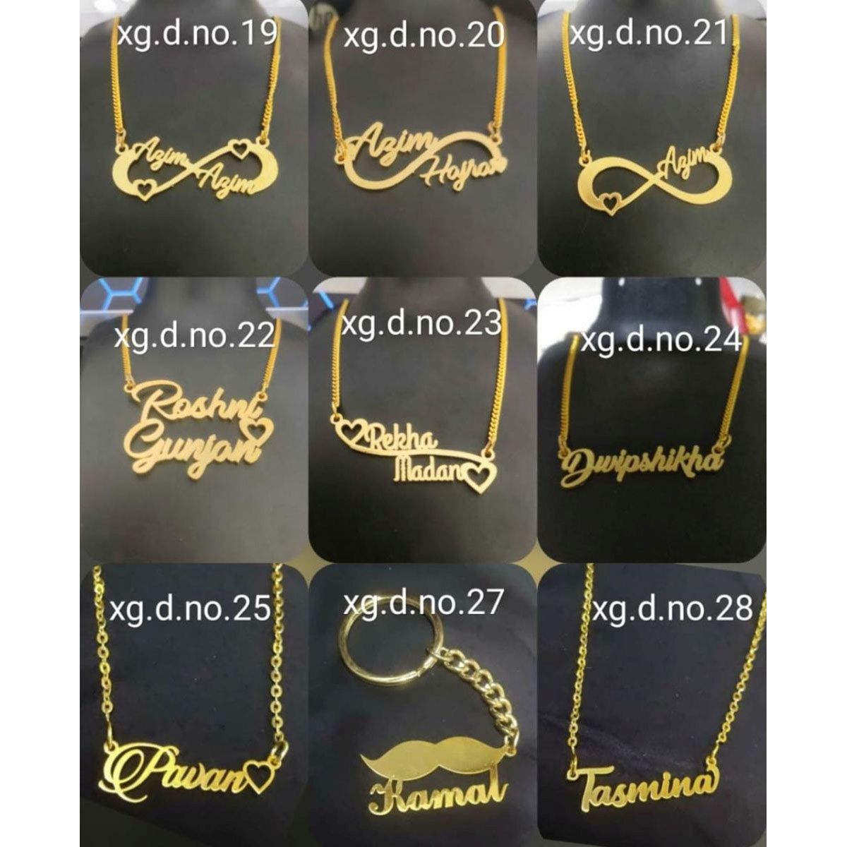 Copper Gold Personalized Customized Letter Name Necklace Chain Bulk